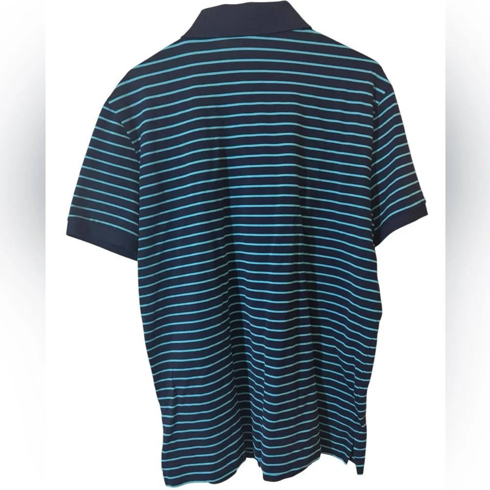 Ralph Lauren Polo Golf Navy and Aqua Striped Shirt